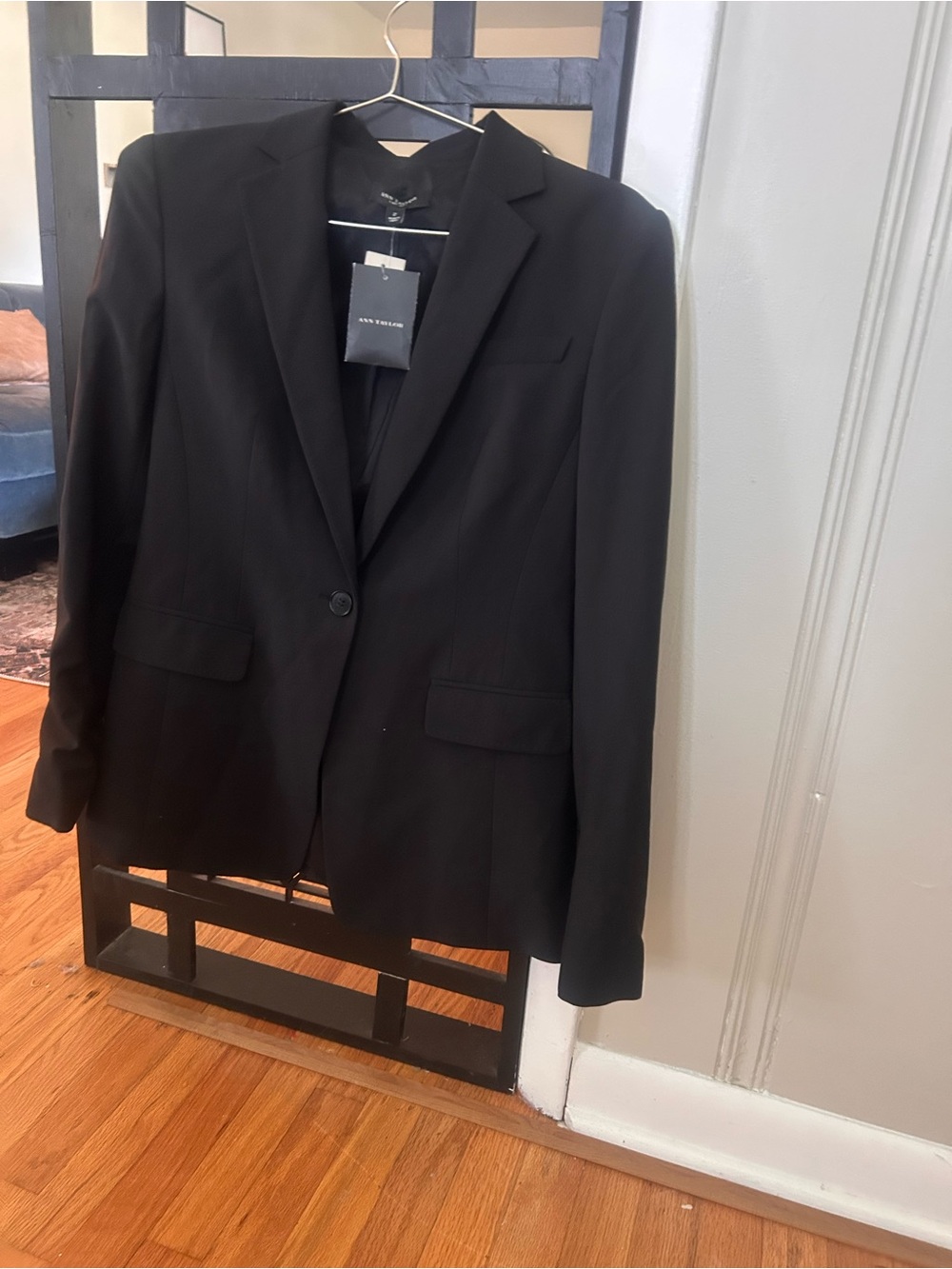 Ann Taylor Black Single-Button Tailored Blazer